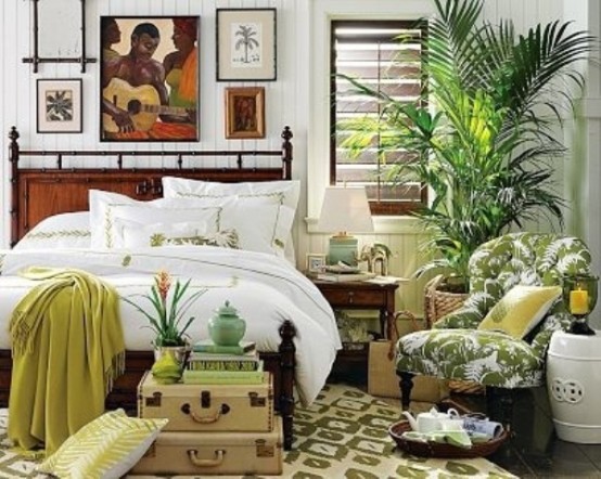phòng ngủ theo phong cách nhiệt đới